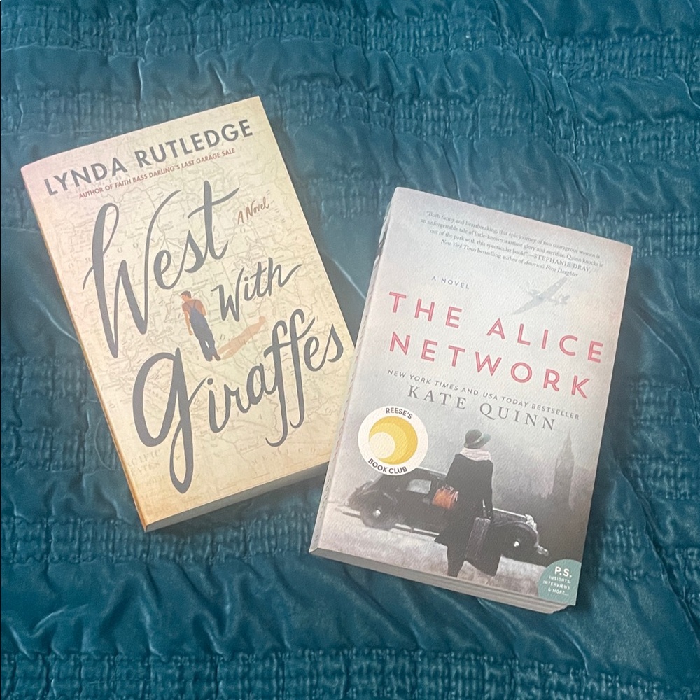 Lot of 2 historical fiction books, West With Giraffes, The Alice Network